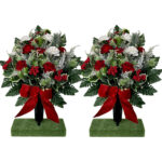 Decoration Christmas themed double flower arrangement